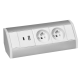 GNIAZDO MEBLOWE PODWÓJNE ORNO OR-GM-9039/W-G 2xUSB